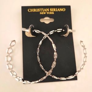 Silver Medium Hoop Earrings-New